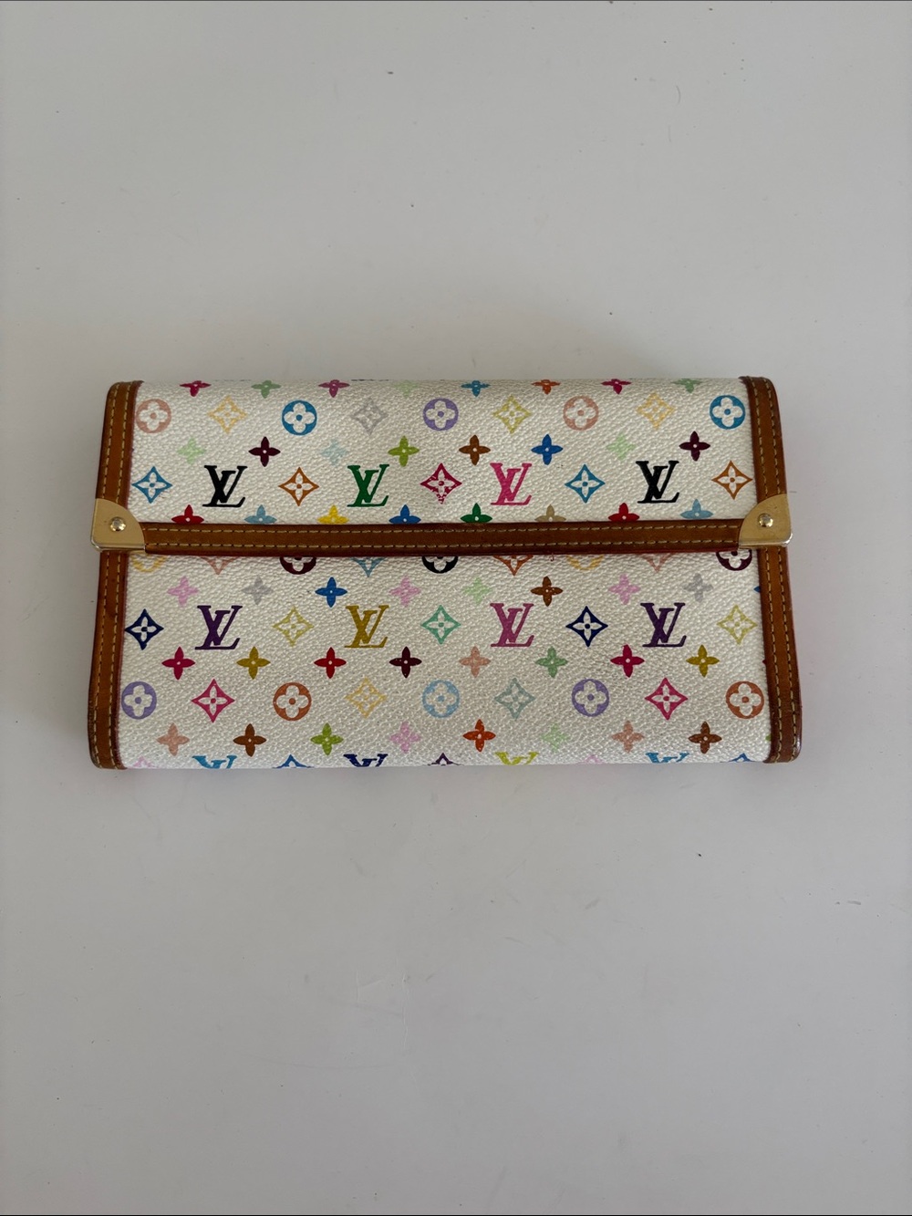 Louis Vuitton White Multicolor Monogram Murakami Continental Wallet